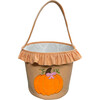 Personalizable Ruffle Pumpkin Tote, Orange - Trick or Treat Baskets - 7