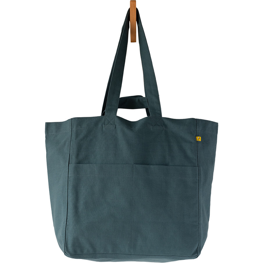 Women's Solid Large Multi-Pocket Box Tote, Cyrpress - Bags - 1