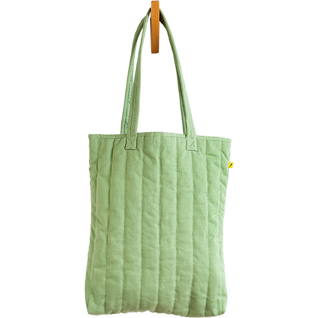 Women's Solid Quilted Puffer Tote, Moss