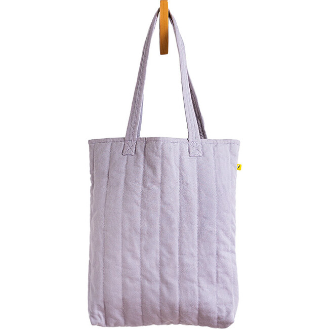 Women's Solid Quilted Puffer Tote, Lavender