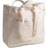 Women's Solid Large Multi-Pocket Box Tote, Natural - Bags - 2