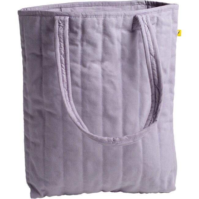 Women's Solid Quilted Puffer Tote, Lavender - Bags - 2