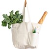 Women's Solid Large Multi-Pocket Box Tote, Natural - Bags - 3