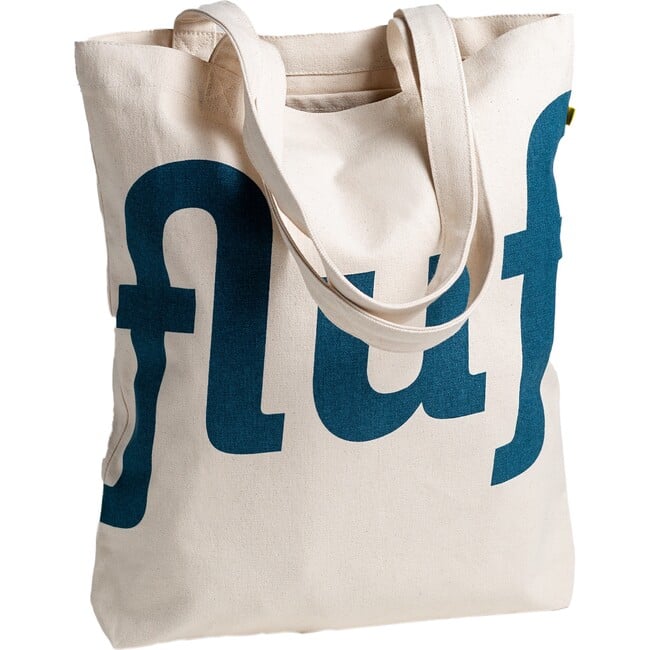 Women's Logo Print Classic Tote, Blue And Natural - Bags - 2