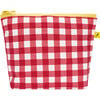 Women's Gingham Tiny Zip Pouch, Red - Bags - 1 - thumbnail