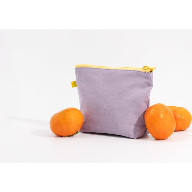 Women's Solid Tiny Zip Pouch, Lavender - Bags - 4