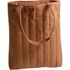 Women's Solid Quilted Puffer Tote, Nutmeg - Bags - 4
