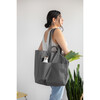 Women's Solid Large Multi-Pocket Box Tote, Dusk - Bags - 3