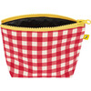 Women's Gingham Tiny Zip Pouch, Red - Bags - 3