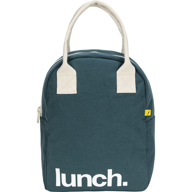 Print Zipper Lunch Bag, 'Lunch' Cypress