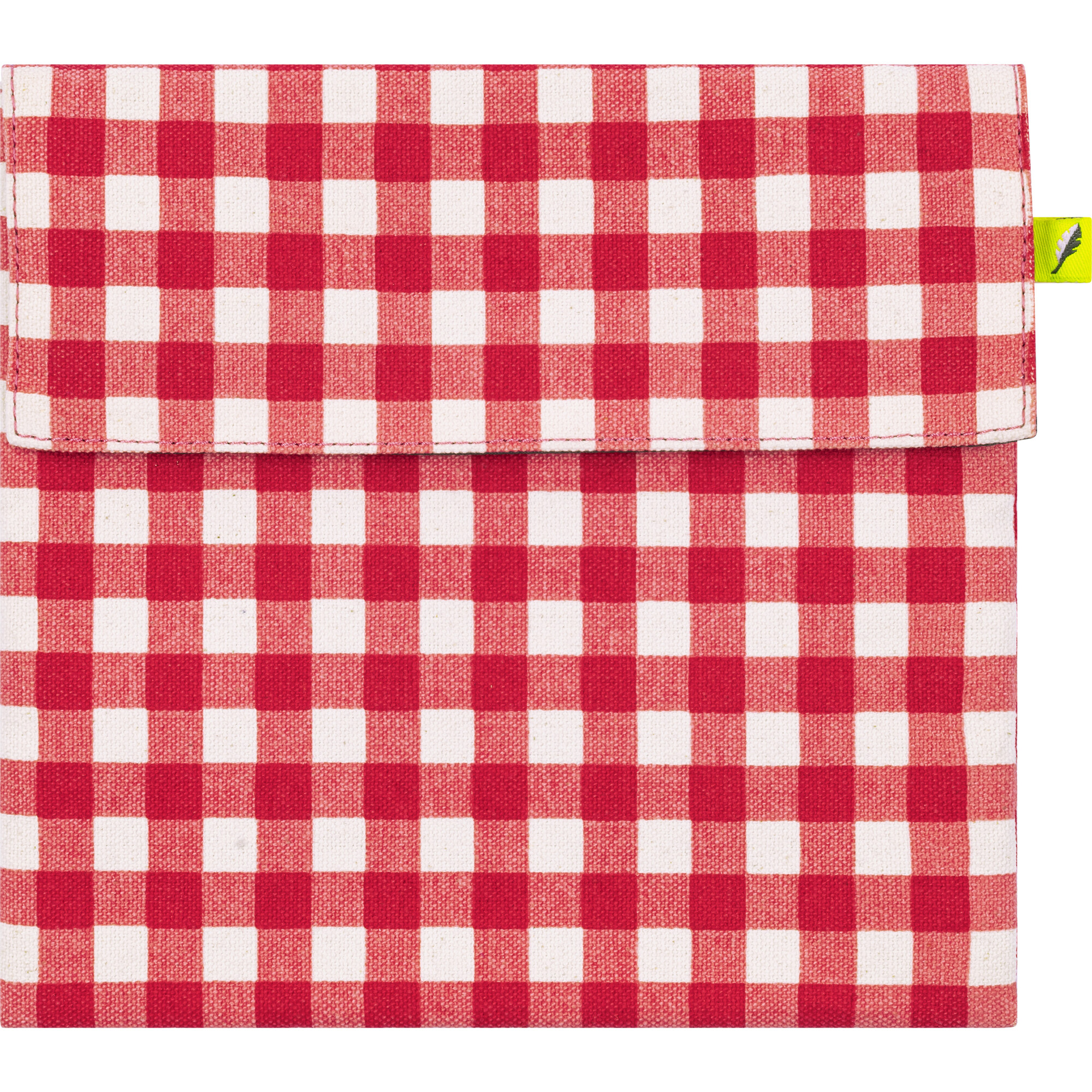 Gingham Velcro Flip Snack Bag, Red - Lunchbags - 1