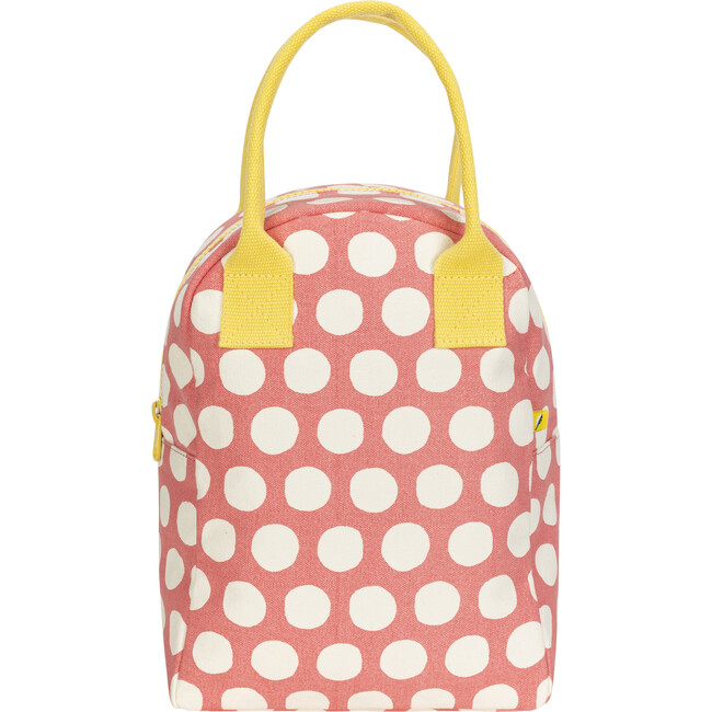 Dots Zipper Lunch Bag, Pink
