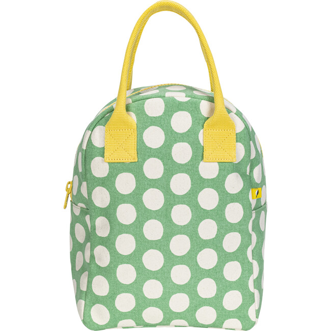 Dots Zipper Lunch Bag, Spring Green