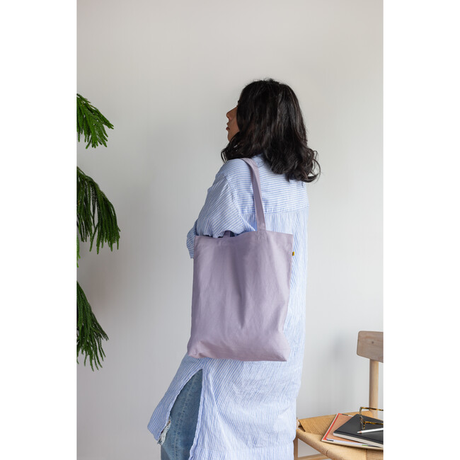 Women's Solid Classic Tote, Lavender - Bags - 5