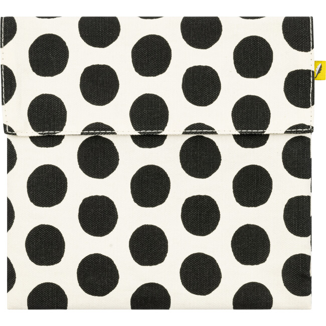 Dots Velcro Flip Snack Bag, Black And White