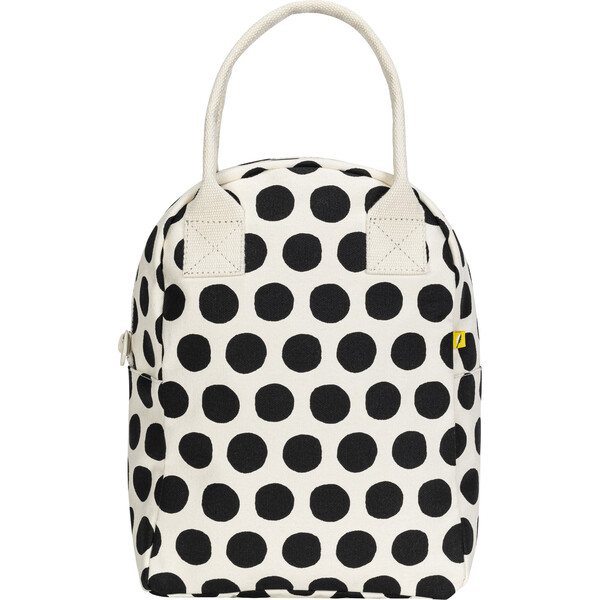 Dots Zipper Lunch Bag, Black And White Fluf Teen Shop