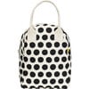 Dots Zipper Lunch Bag, Black And White - Lunchbags - 1 - thumbnail