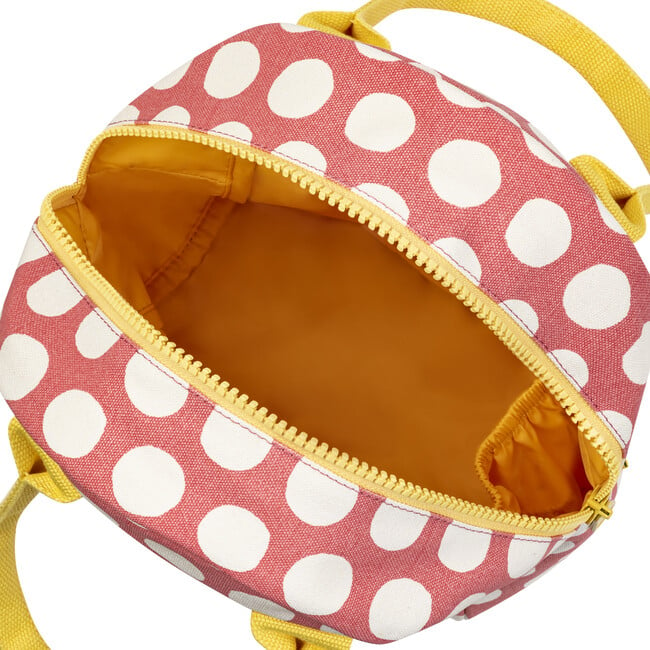 Dots Zipper Lunch Bag, Pink - Lunchbags - 3