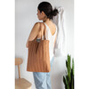 Women's Solid Quilted Puffer Tote, Nutmeg - Bags - 6