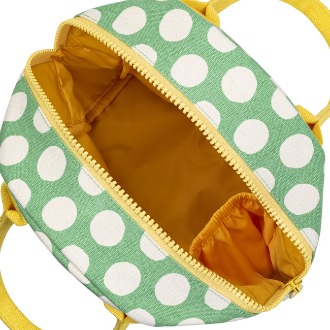 Dots Zipper Lunch Bag, Spring Green - Lunchbags - 3