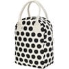 Dots Zipper Lunch Bag, Black And White - Lunchbags - 2