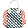 Striped Zipper Lunch Bag, Teal And Apricot - Lunchbags - 5