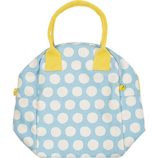 Dots Zipper Lunch Bag, Blue - Lunchbags - 5