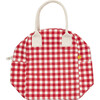 Gingham Zipper Lunch Bag, Red - Lunchbags - 5