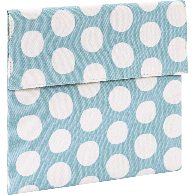 Dots Velcro Flip Snack Bag, Light Blue - Lunchbags - 4