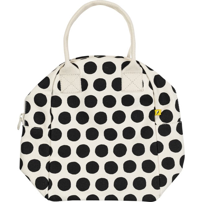 Dots Zipper Lunch Bag, Black And White - Lunchbags - 5