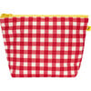 Women's Gingham Mid Zip Pouch, Red - Bags - 1 - thumbnail