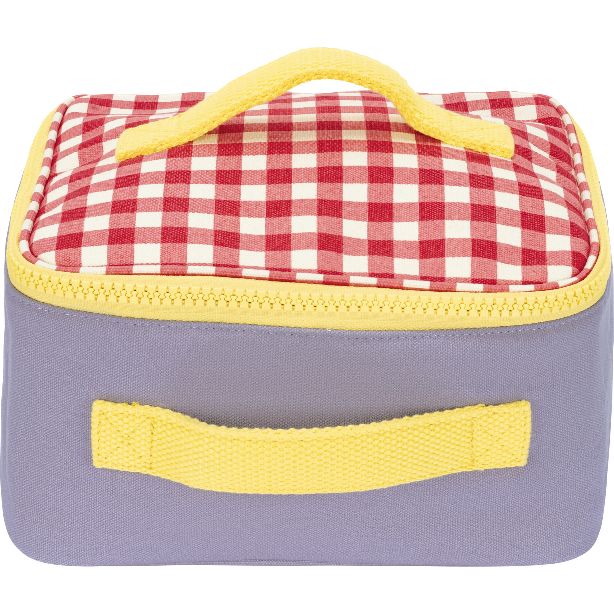 Gingham Square Lunch Bag, Red - Lunchbags - 1