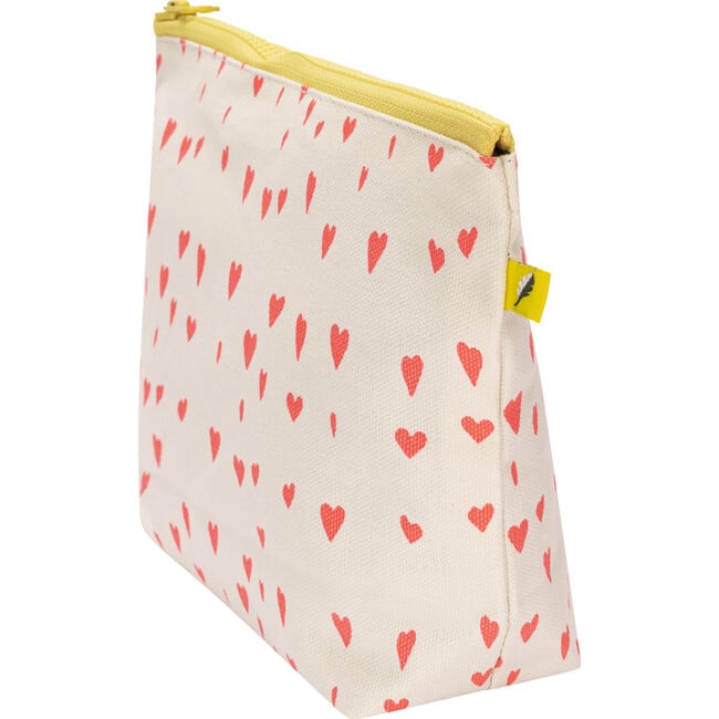 Women's Print Mid Zip Pouch, Hearts - Bags - 2