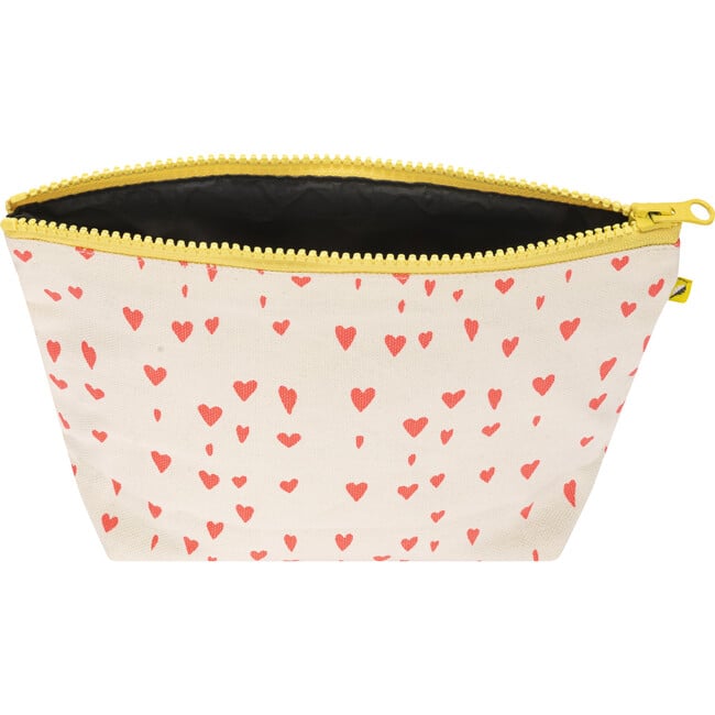 Women's Print Mid Zip Pouch, Hearts - Bags - 3