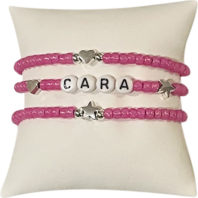 Barbie Pink Cara Monogram Bracelet Set
