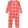 Print Ruffle Shoulder Baby Romper, Normandy Apples - Rompers - 1 - thumbnail