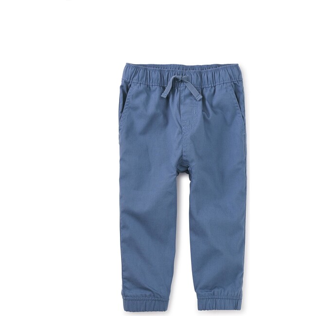 Woven Drawstring Baby Joggers, Coronet Blue