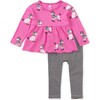 Print Peplum Top & Pants Baby Set, Poodle Promenade - Mixed Apparel Set - 1 - thumbnail
