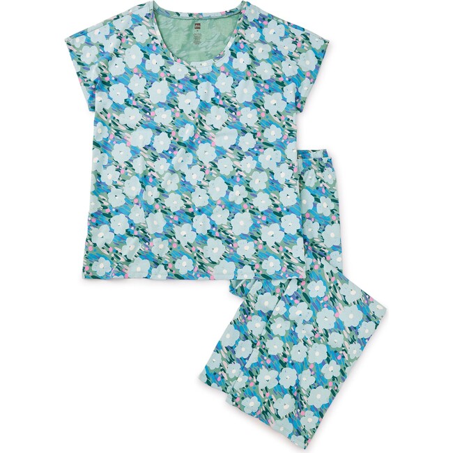 Women's Floral Print Loose Fit Pajama Set, Monet's Garden