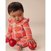 Print Ruffle Shoulder Baby Romper, Normandy Apples - Rompers - 2