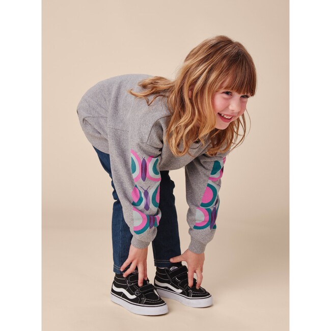 Rainbow Sleeve Kanga Popover, Med Heather Grey - Sweatshirts - 2