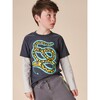 Snake Layer Sleeve Graphic Tee, Indigo - T-Shirts - 2