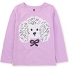 Poodle & Bow Graphic Tee, Sheer Lilac - T-Shirts - 1 - thumbnail