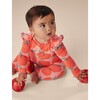 Print Ruffle Shoulder Baby Romper, Normandy Apples - Rompers - 3