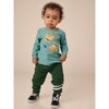 Speedy Striped Baby Joggers, Pineneedle - Pants - 3