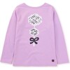 Poodle & Bow Graphic Tee, Sheer Lilac - T-Shirts - 3