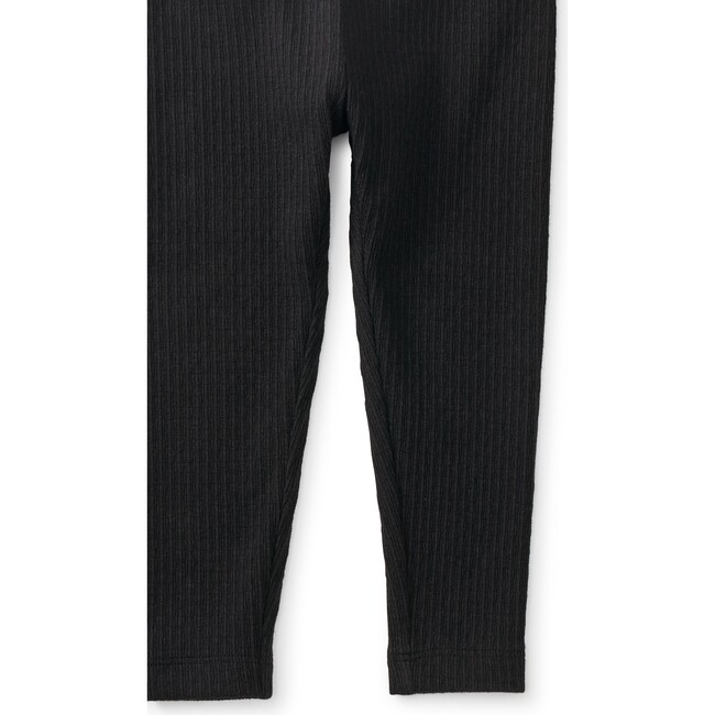 Pointelle Baby Leggings, Jet Black - Leggings - 3