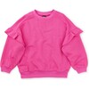 Mini Ikat Dot Ruffle Sleeve Popover, Pink - Sweatshirts - 1 - thumbnail