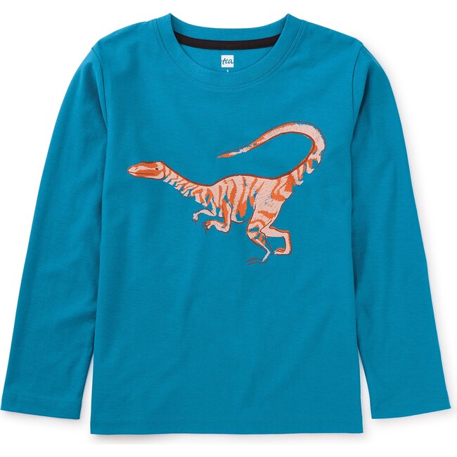 Velociraptor Graphic Tee, Enamel Blue