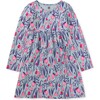 Long Sleeve Wrap Neck Dress, Watercolor Floral - Dresses - 1 - thumbnail